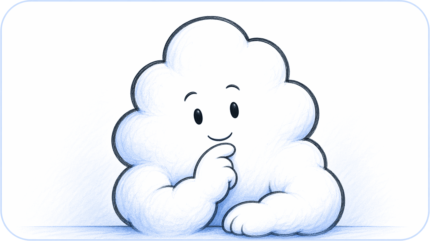 Thoughtful cloud participant in a meeting tile
