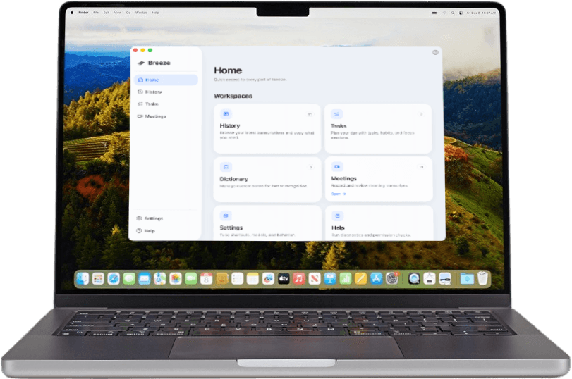 BreezeType on a 14-inch MacBook Pro