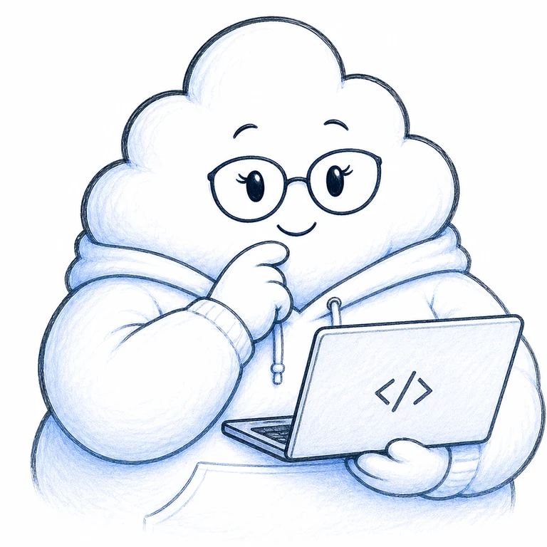 Cloud teammate working on a laptop