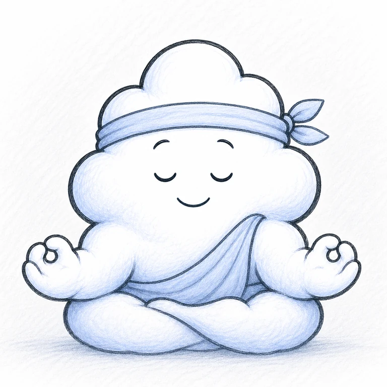 Cloud teammate meditating calmly